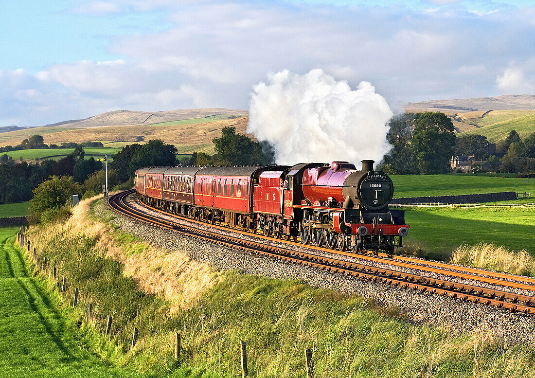 The Locomotive Leander No.5690 leaving Hellifield, Steam Trains, Trains