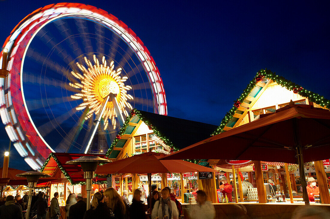 Christmas Market - funfair and market stalls, Berlin, Brandenburg, Germany