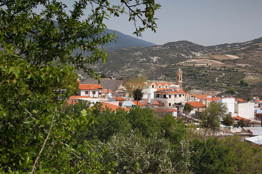 'Cyprus; Troodos Mountains; Omodos; View of Village;, Paphos, Troodos, Cyprus'