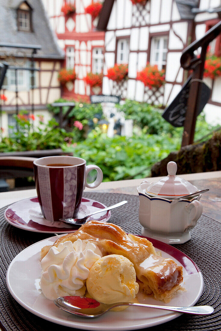 Apple Strudel & Ice Cream, Koblenz, Rhineland-Palatinate, Germany