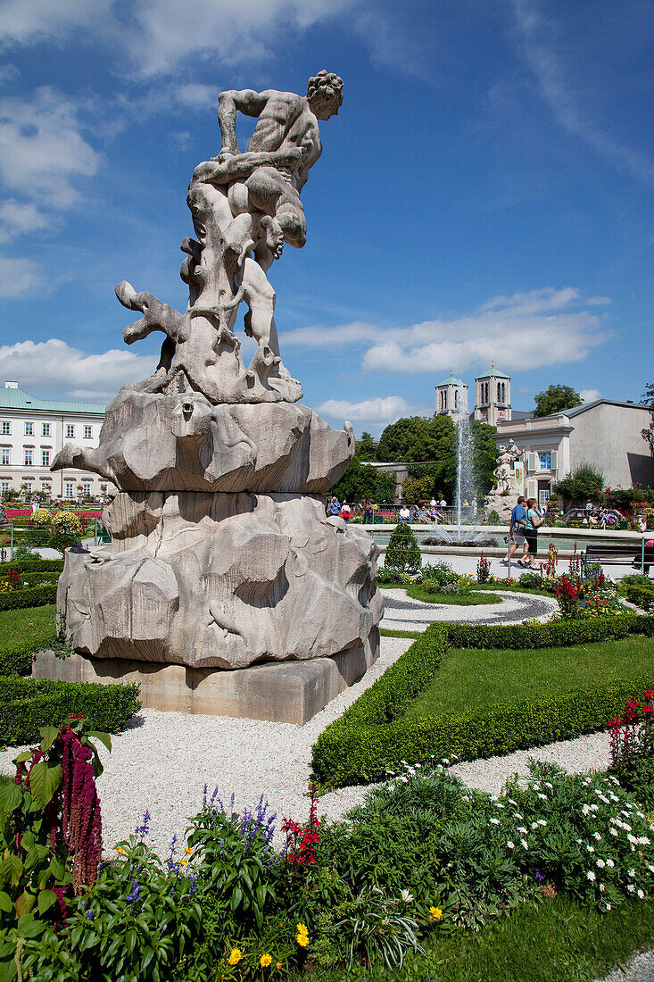 Mirabell Gardens, Statue & Flowers, Salzburg, Salzburger Land, Austria