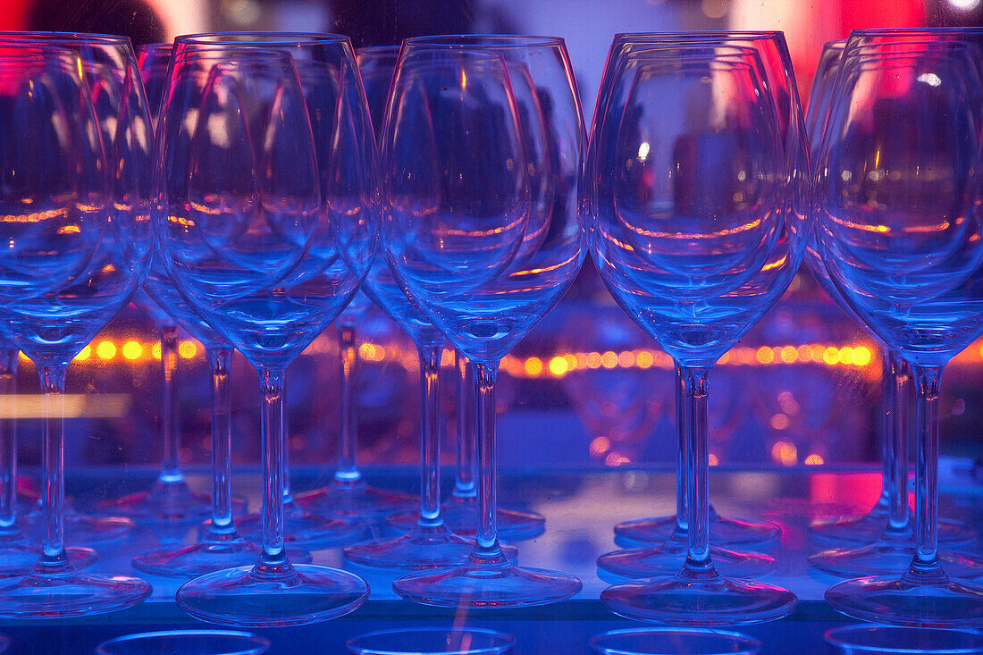 Wine Glasses through Window, Salzburg, Salzburger Land, Austria