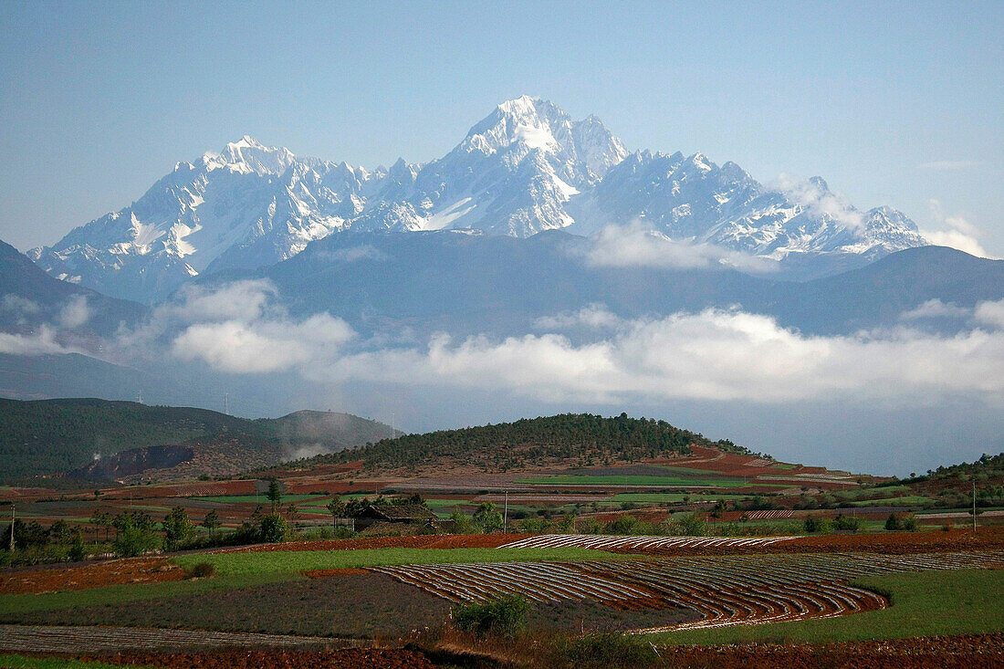 View to Jade Dragon Snow Mountain, Lijiang, China