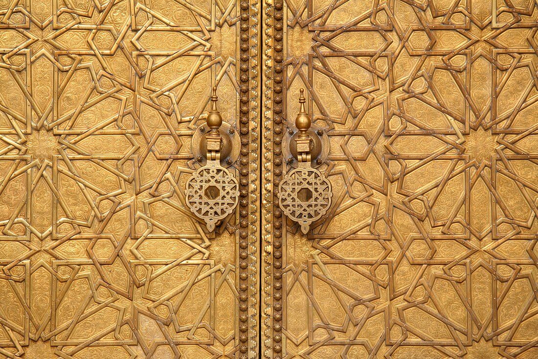 Decorations of the Royal Palace door, Fes, Morocco