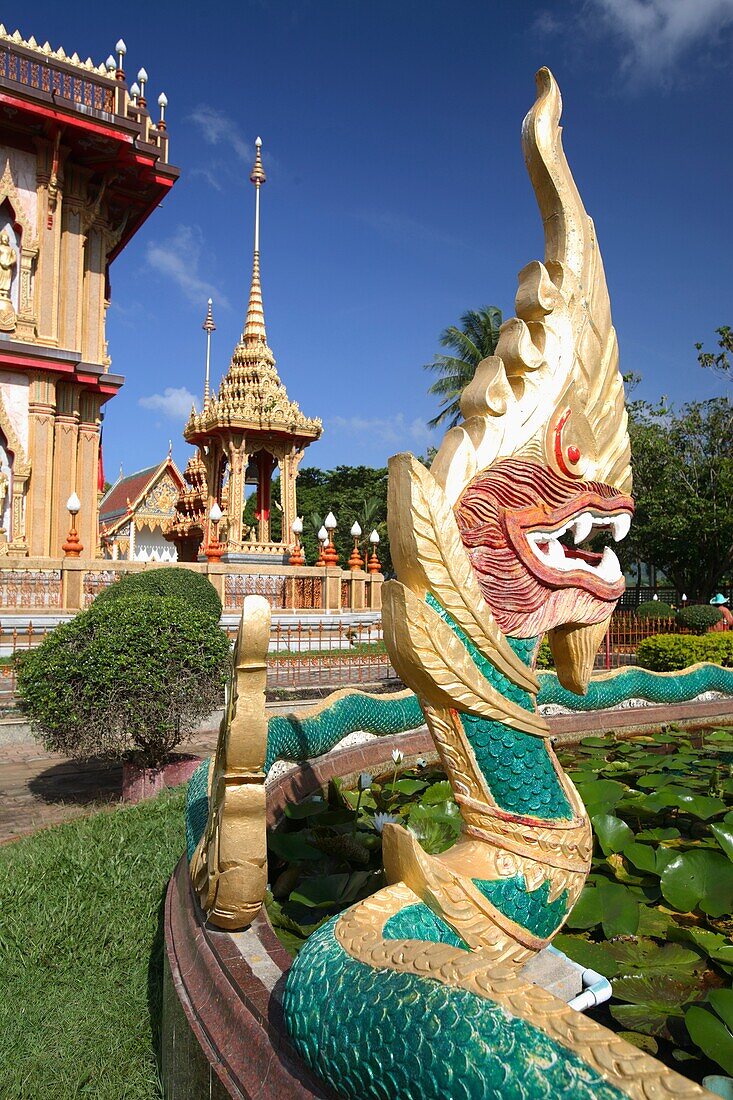 Detail of decorations of Wat Chalong temple, Phuket, Thailand