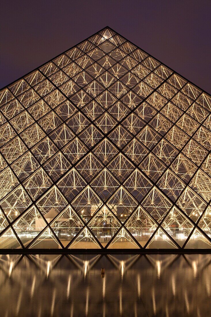 The Pyramid of the Louvre palace, Paris, France