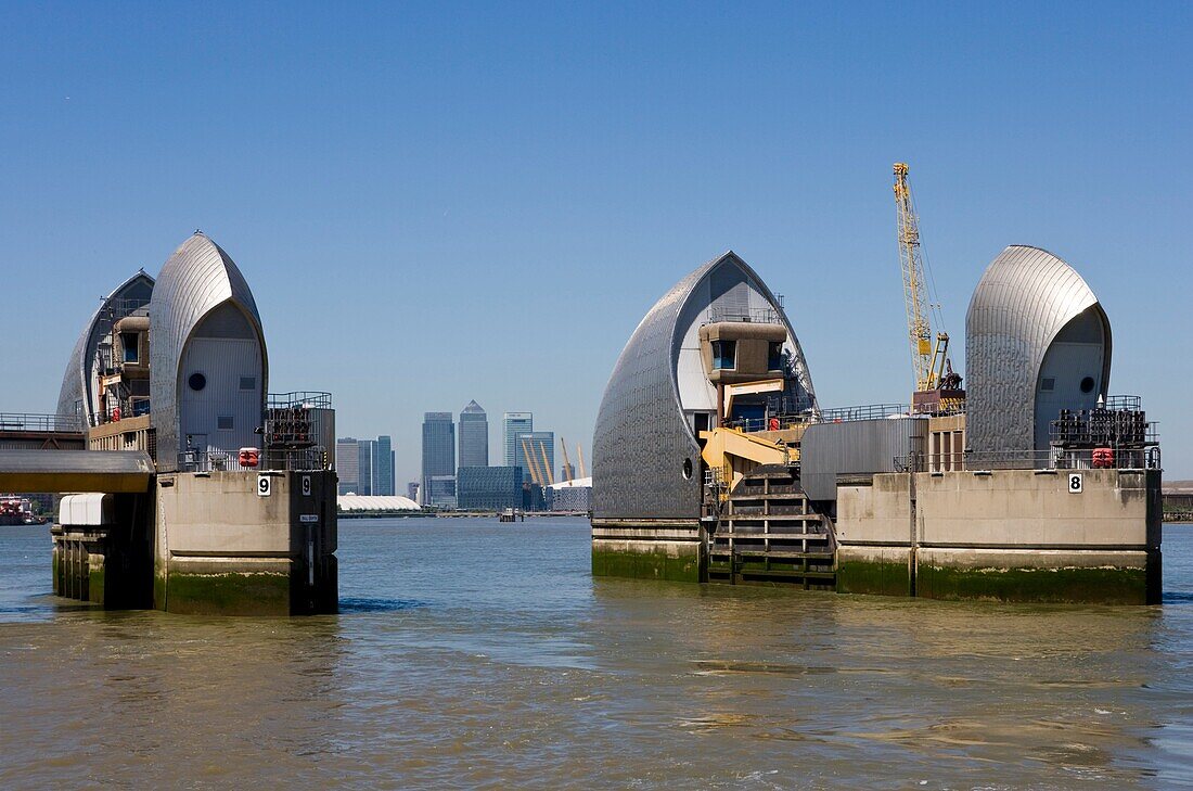 Thames Barrier, Woolwich, London, England.