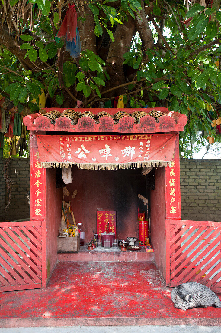 Chinesischer Schrein im Temple Tree Resort, Lankawi Island, Malaysia, Asien