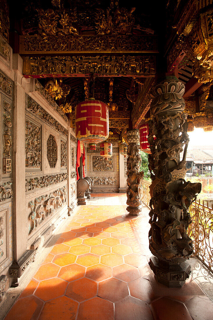 Detail des Kongsi Clan Tempels, Georgetown, Penang, Malaysia, Asien