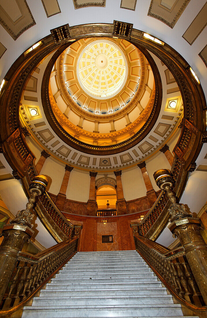 Staircase, Capitol, architect Elijah E. Myers, 200 East Colfax Avenue, Denver, Colorado, USA, North