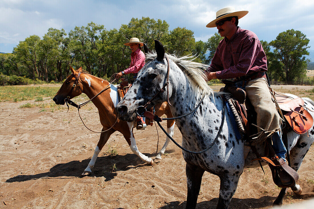 Zapata Ranch ist eine Arbeitsranch in der Touristen mitarbeiten können, Alamosa, Alamosa County, Colorado, USA, Nordamerika, Amerika