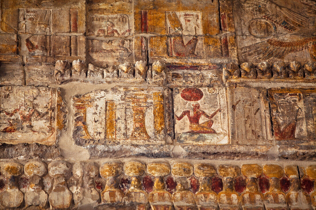 Decoration at the chapel of Amun, Luxor Temple, Luxor, Egypt, Africa