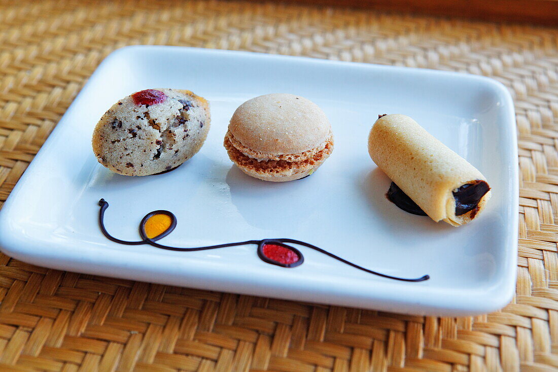 Tea cookies served during turn down service, Shanti Maurice Resort, Souillac, Mauritius, Africa