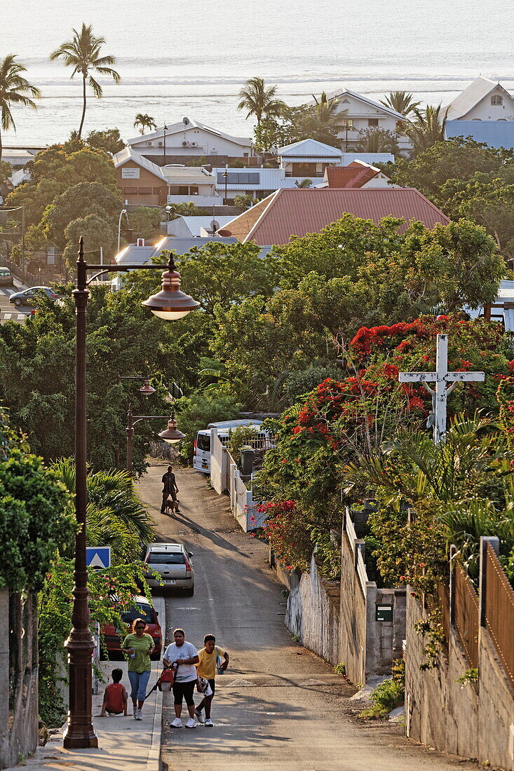 Alley in the village of Saint Leu, La Reunion, Indian Ocean