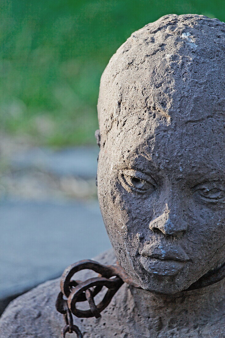 Monument to Slavery by Clara Soenaes at the historical site of the slave market near the Anglican Cathedral, Stonetown, Zanzibar City, Zanzibar, Tanzania, Africa