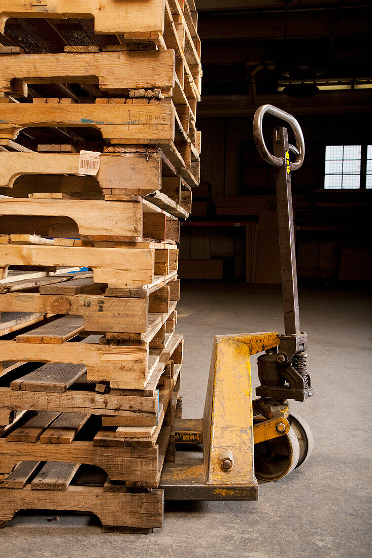 Hand Truck and Wooden Pallets, Coquitlam, BC, Canada