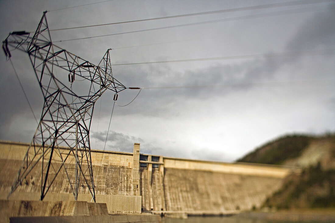 Power Lines and Dam, Libby, MT, US