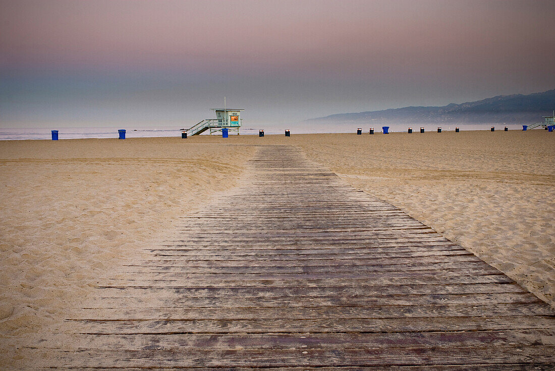 Path on Beach, Santa Monica, California, United States