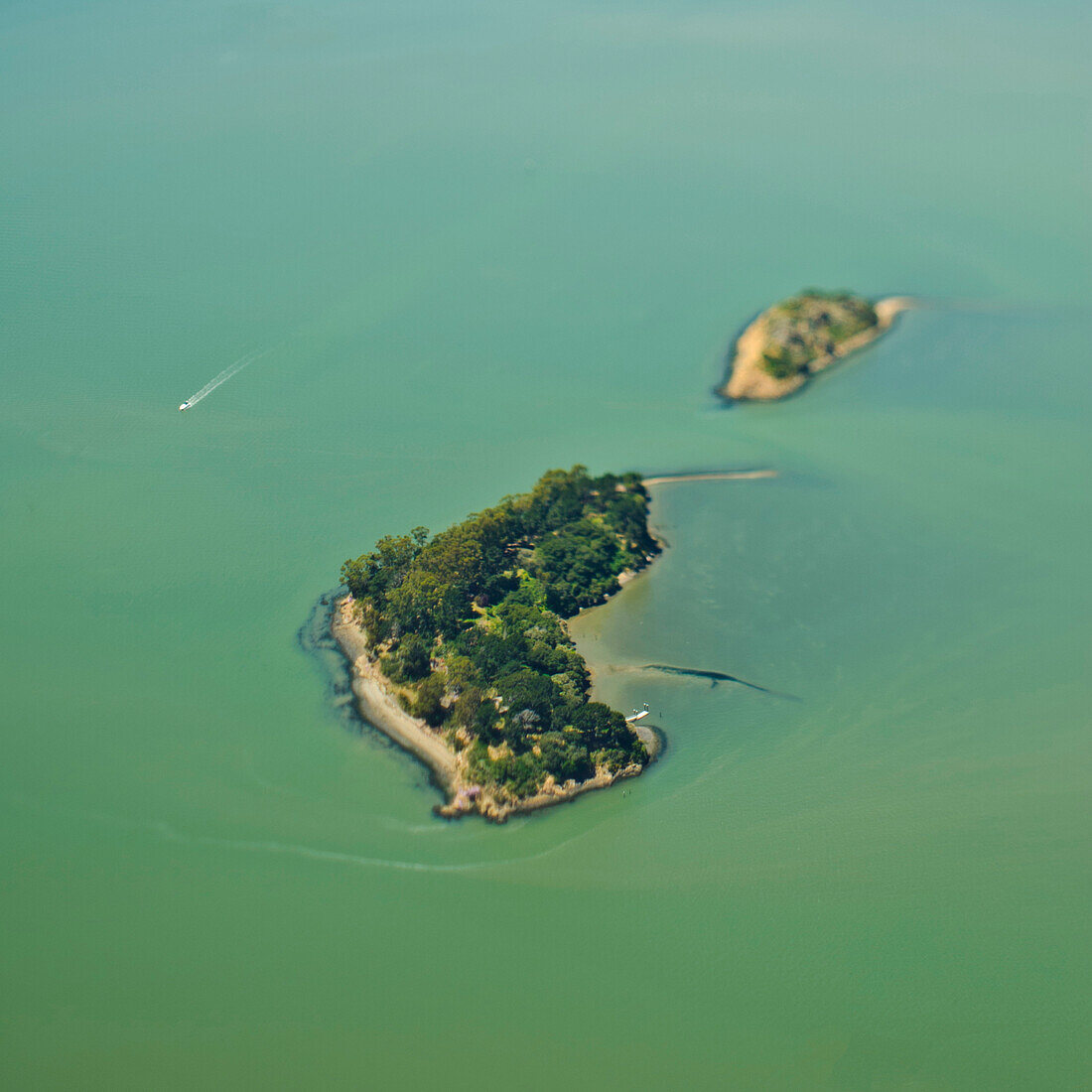 Small Island in the Ocean, San Francisco Bay, California, USA