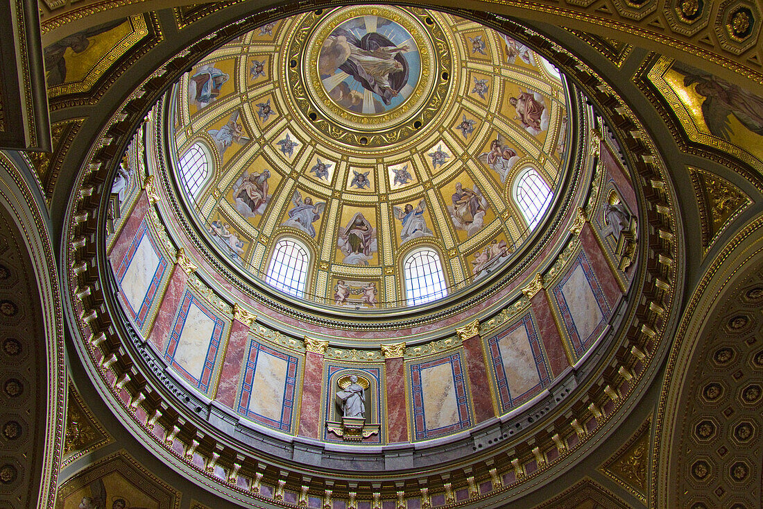 Ornate Domed Ceiling, Budapest, Hungary