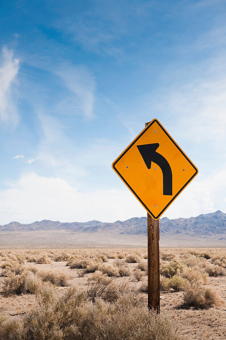 Road Sign in the Desert, USA, California, Death Valley