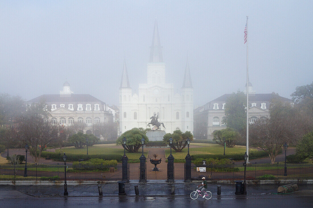 Catholic Cathedral and Gated Grounds, New Orleans, Louisiana, USA