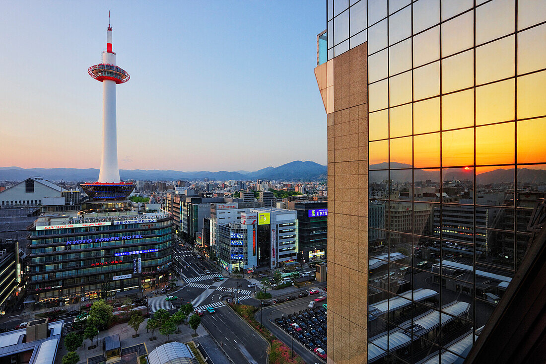 Downtown Kyoto at Sunset, Kyoto, Japan