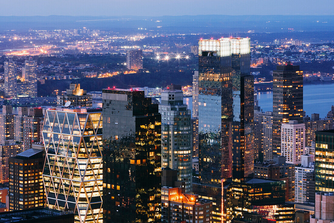 Manhattan Skyscrapers at Dusk, Manhattan, New York, USA