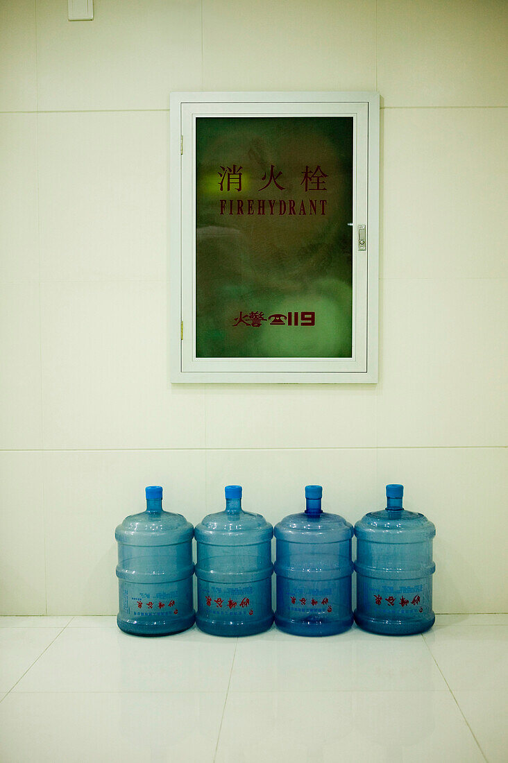 Water Cooler Bottles and Fire Hydrant Cabinet, Beijing, China