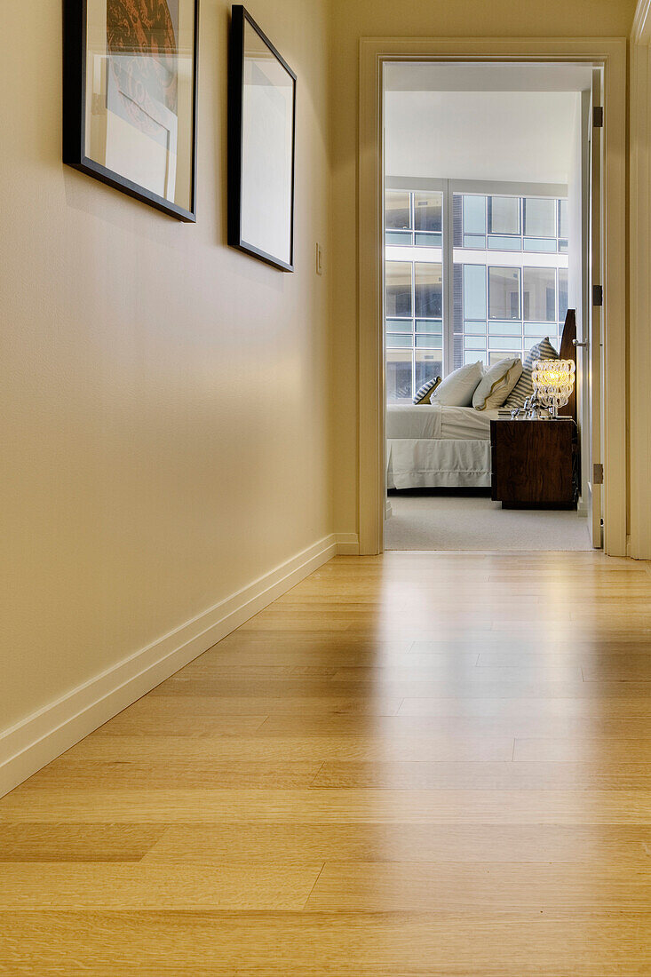 Hallway Leading to Bedroom, Bellevue, Washington, USA