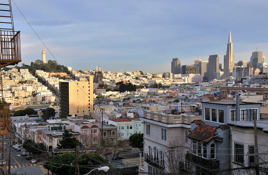 View over the city of San Francisco, California, USA, America