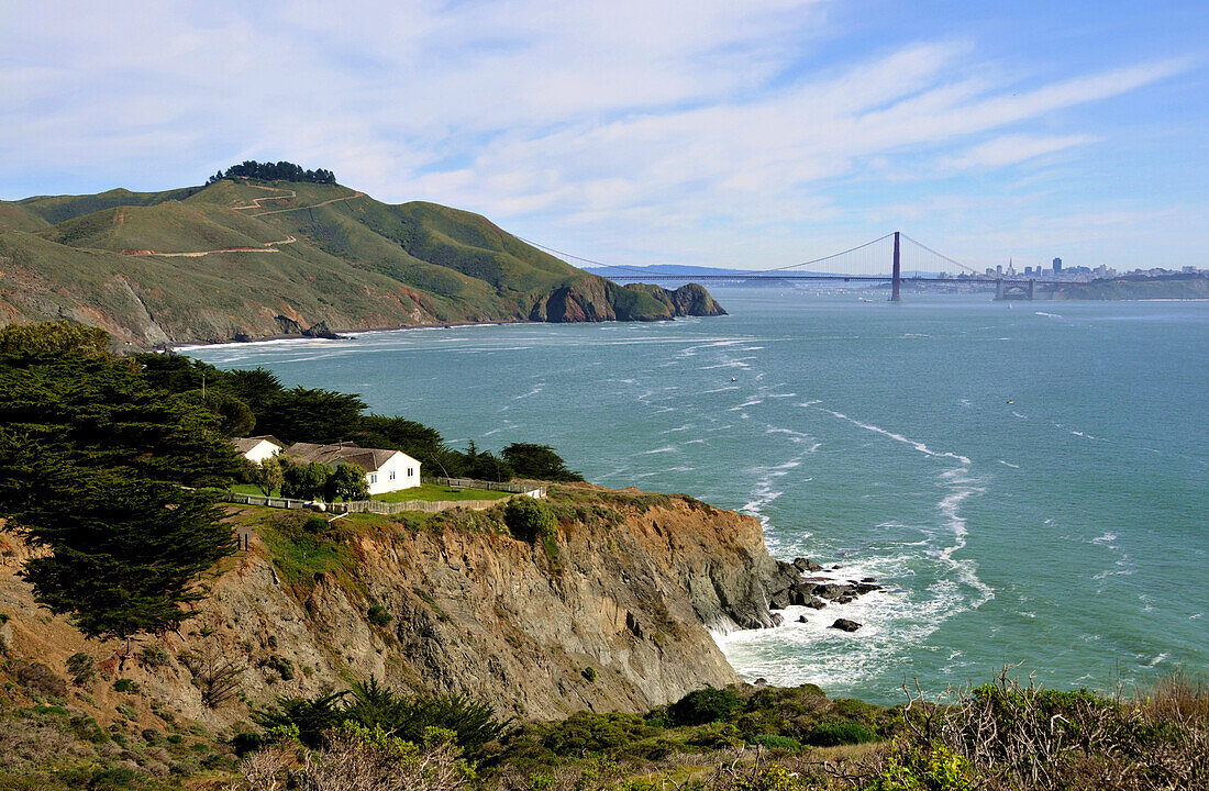 Blick vom Marin County auf San Francisco, Kalifornien, USA, Amerika