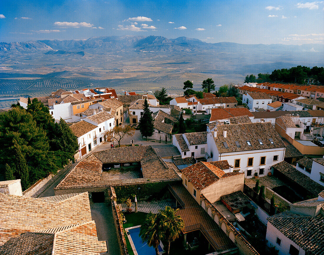 View over Valle Alto Guadalquivir, Baeza, Andalusia, Spain