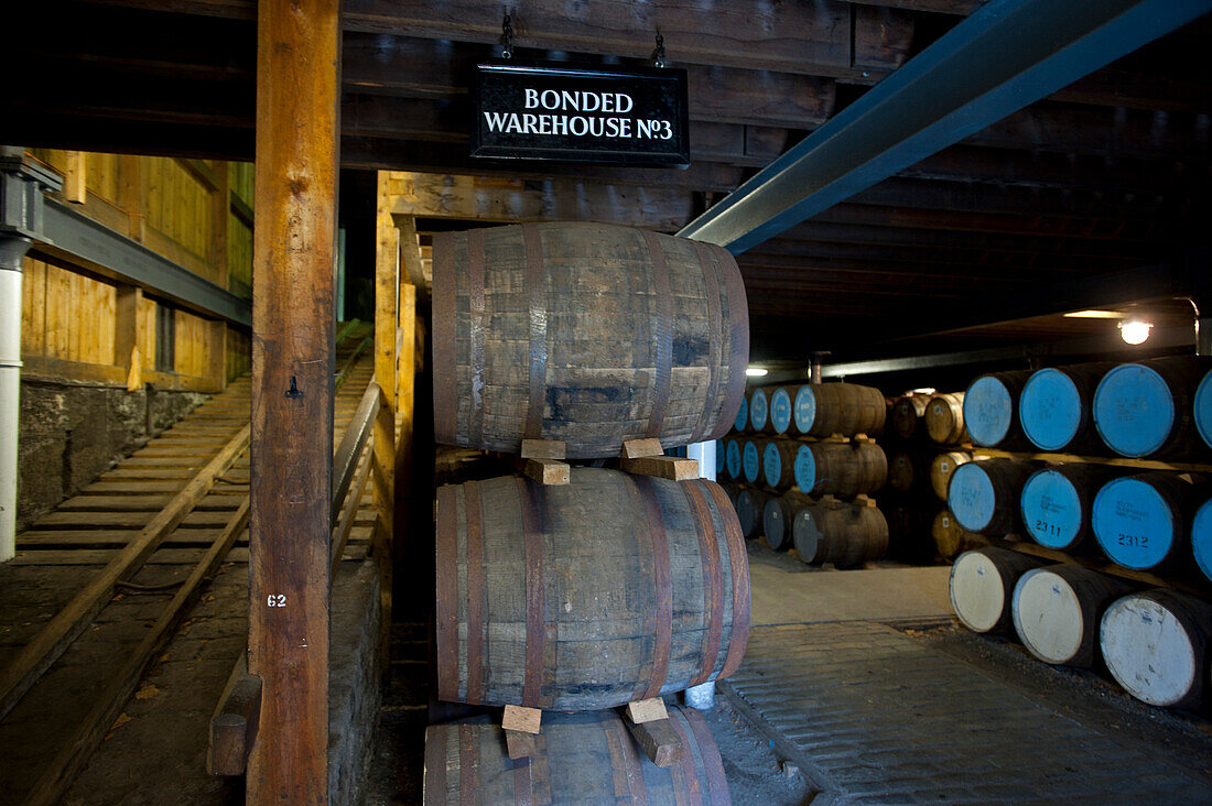 Warehouse of the Strathisla Distillery in Keith, Aberdeenshire, Scotland