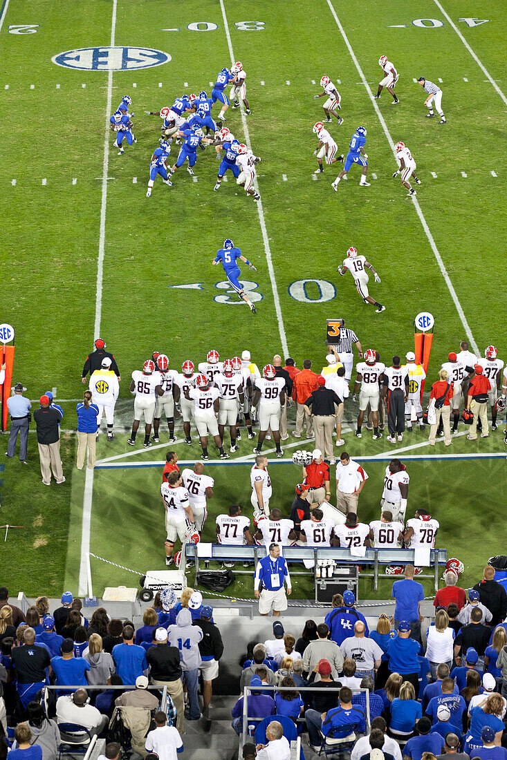 American Football Game, Football Spiel der Mannschaften Kentucky Wildcats gegen Georgia Bulldogs, College Mannschaft, Lexington, Kentucky, Vereinigte Staaten von Amerika, USA