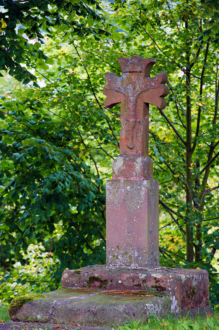 Cross at Pelm, Eifel, Rhineland-Palatinate, Germany, Europe
