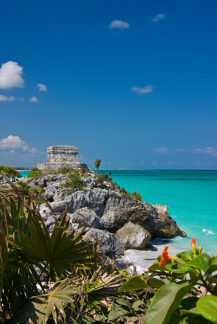 View to the Temple of the Wind, Tulum, Quintana Roo, Mexico