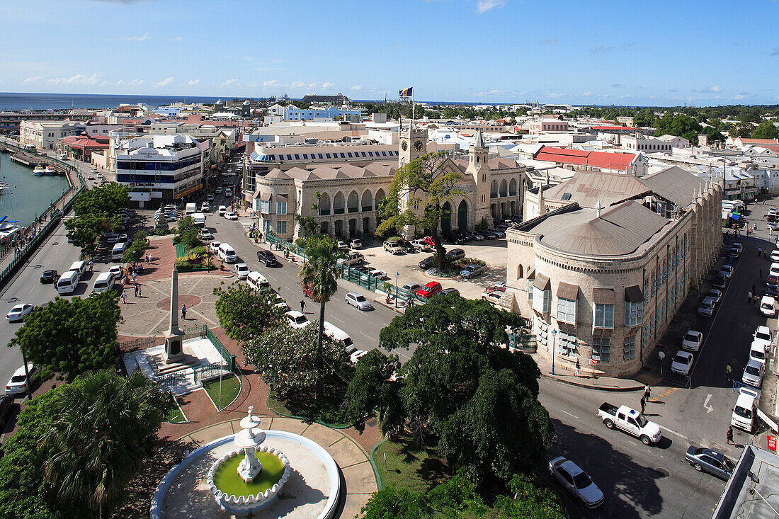 View over Parliament Building, Bridgetown, Barbados, Caribbean