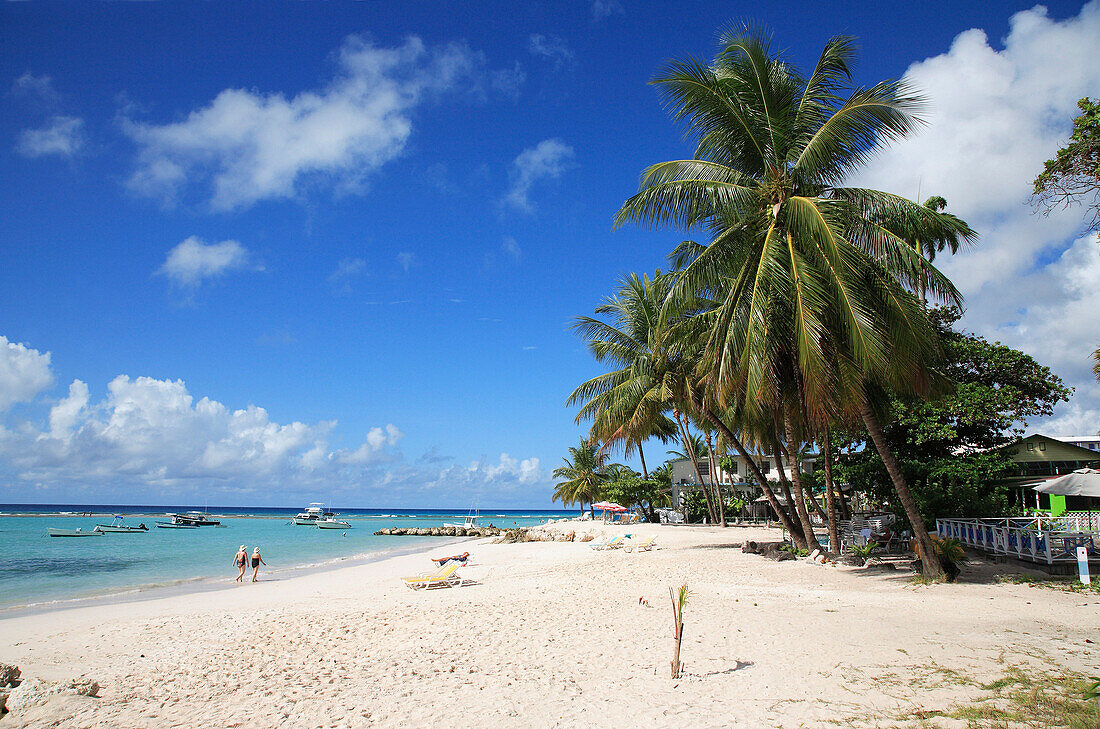 Beach scene, Worthing, Barbados, Caribbean