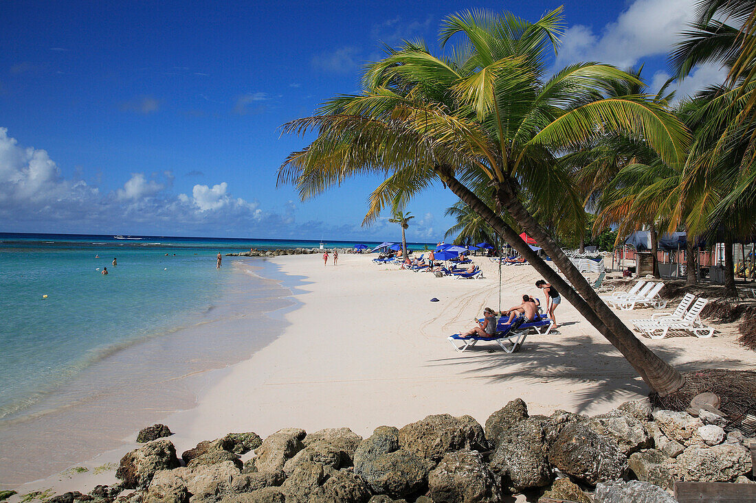 Beach scene, Worthing, Barbados, Caribbean