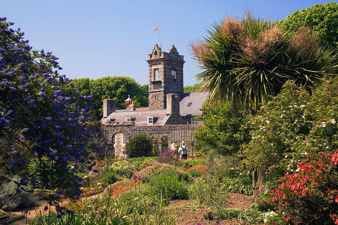 Gardens in summer, La Seigneurie, Sark, UK - Channel Islands