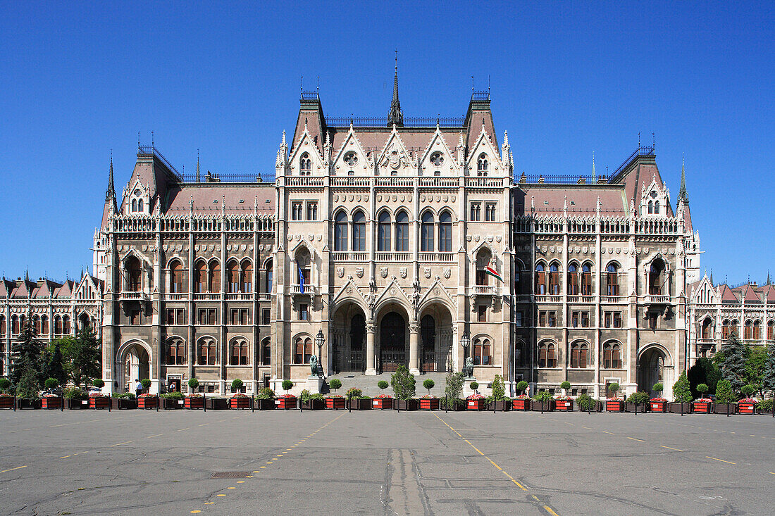 Parliament building facade, Budapest, Hungary