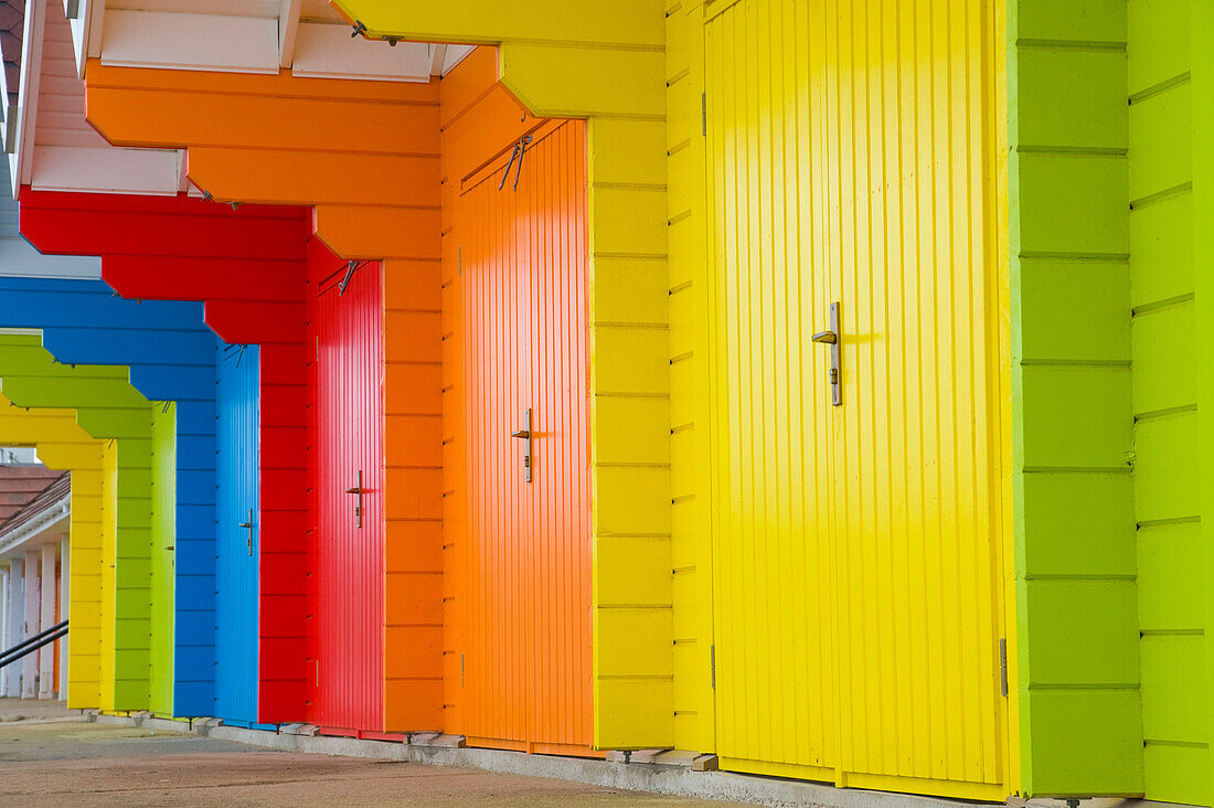 Colourful doors, Scarborough, Yorkshire, UK - England
