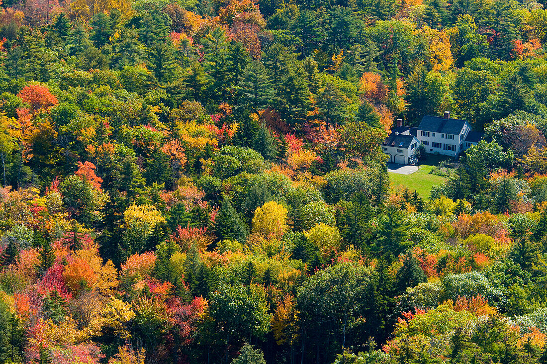 Overview in autumn, Camden, Maine, USA