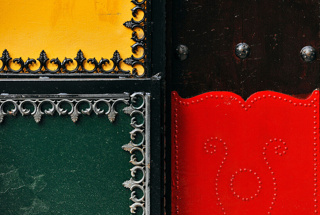 Close-up of a gate, Seville, Andalusia, Spain