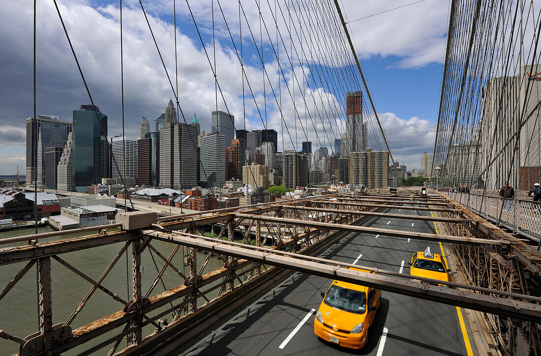 Skyline, Brooklyn Bridge, New York City, New York, USA, Nordamerika, Amerika