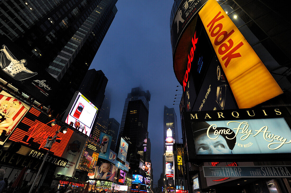 Times Square at hight, Manhatan, New York City, New York, USA, North America, America