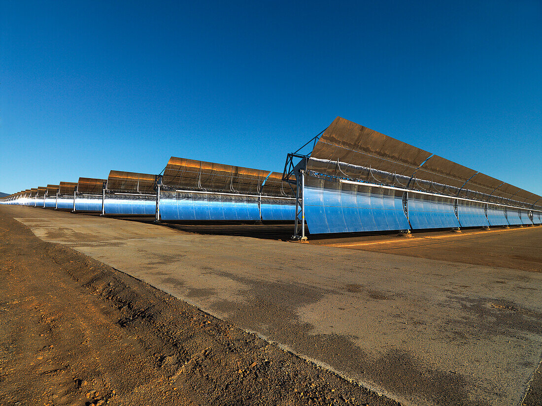 Andasol 1, the first  solar parabolic trough power plant in Europe near Guadix, Calahorra, Granada, Andalusia, Spain
