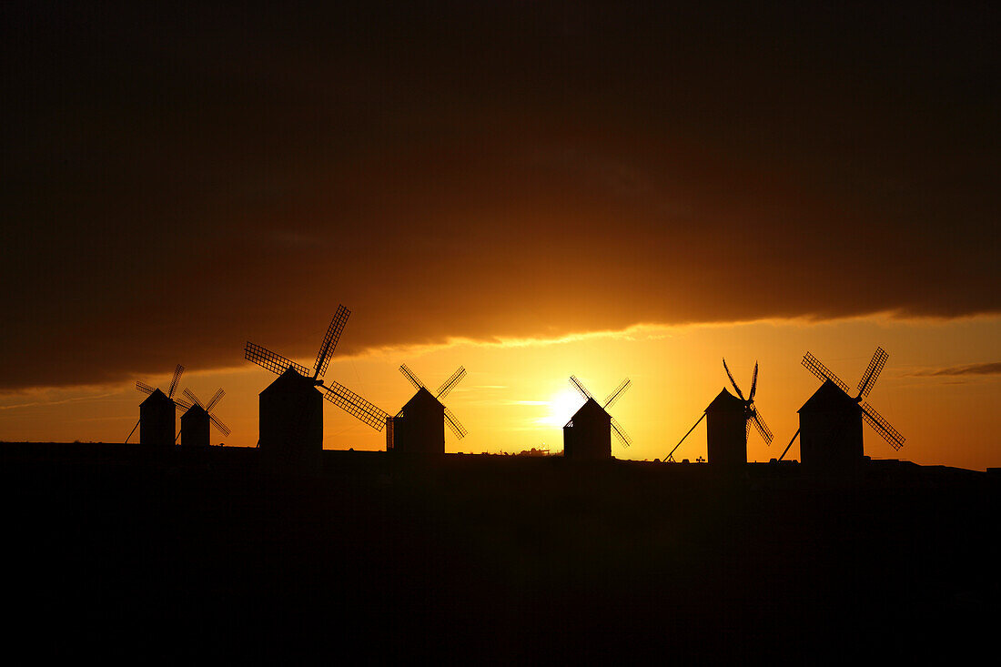 Windmills in Campo de Criptana, la Mancha, Spain
