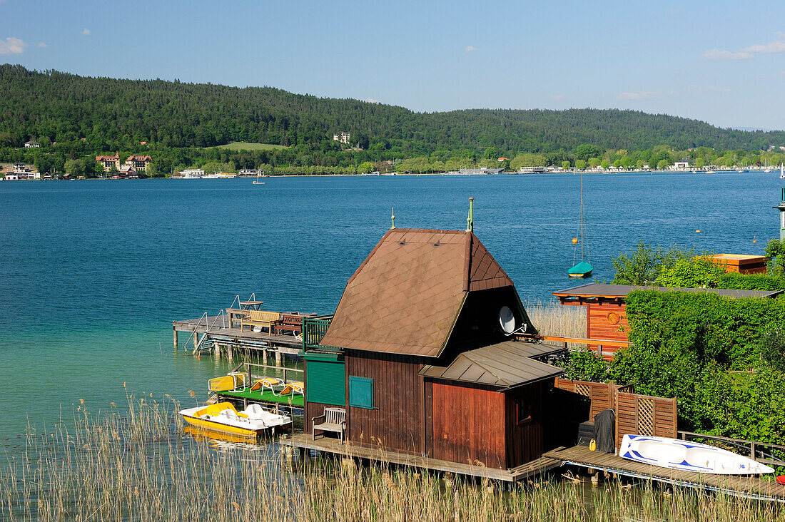 Bootshaus am Wörthersee, Wörthersee, Kärnten, Österreich, Europa